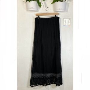 Antthony Original Black Embroidered Maxi Skirt